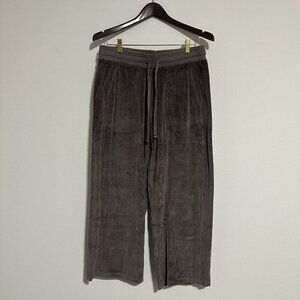 Pact Cotton Velour Pants Brown 100% Organic Velvet Wide Leg Cropped Size Large